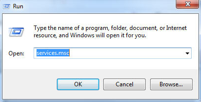 services.msc dosyasının yazıldığı Çalıştır penceresinin ekran görüntüsü.