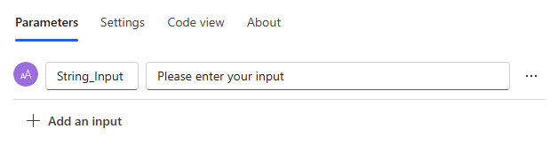 Akış tetikleyicisi giriş parametresinin ekran görüntüsü.