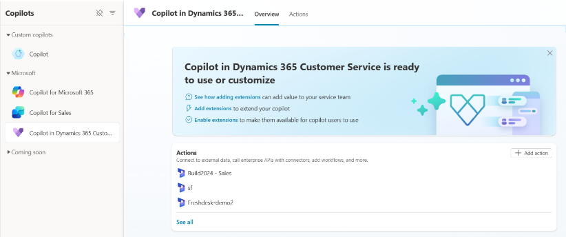 Dynamics 365 Customer Service için Copilot'ı görüntüleme