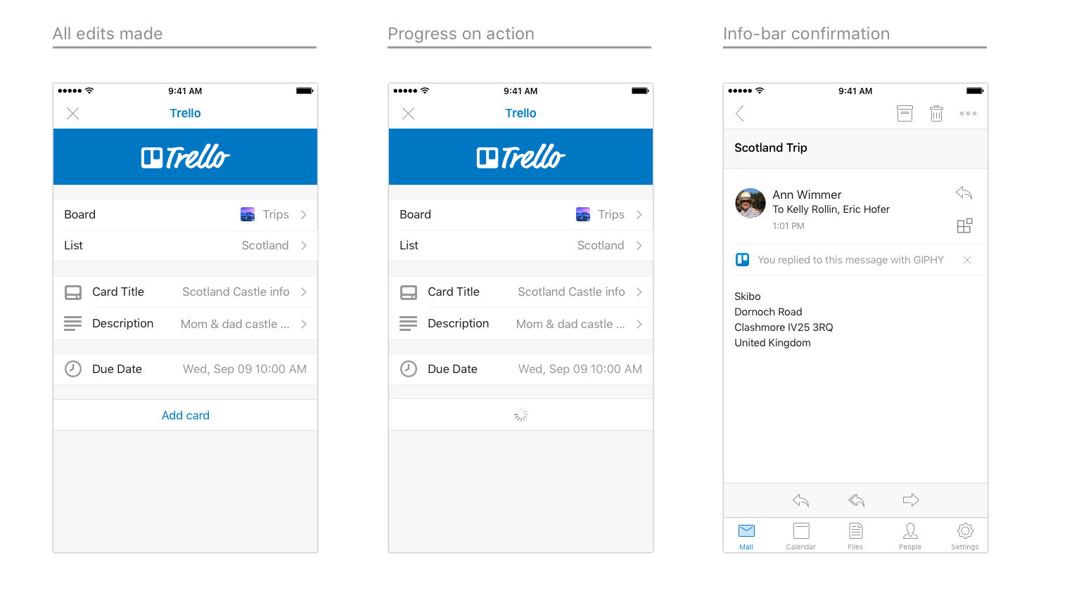 End-to-end design for the Trello add-in part 3 on iOS.