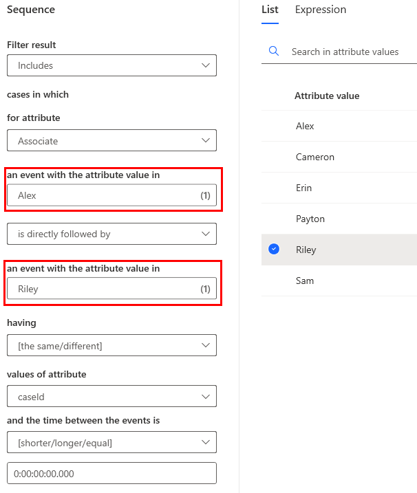Sıra filtresinin ekran görüntüsü.