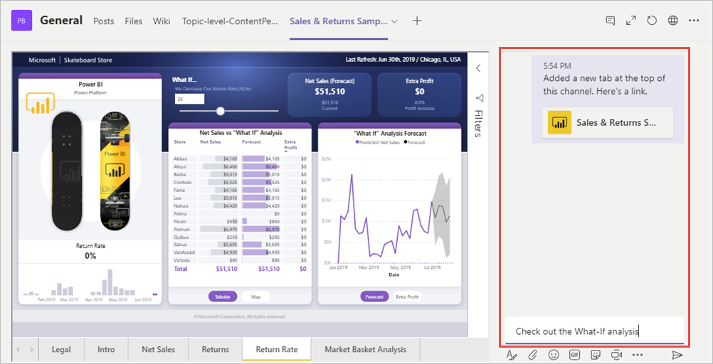 Microsoft Teams konuşma sekmesi