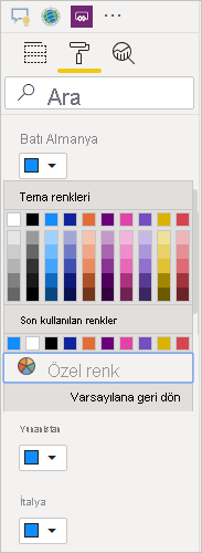 Screenshot shows colors you can select to change the color, including Theme colors and Recent colors.