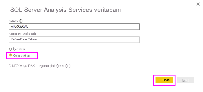 Analysis Services ayrıntıları