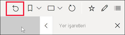 Eylem çubuğundaki geri döndür simgesini gösteren ekran görüntüsü.