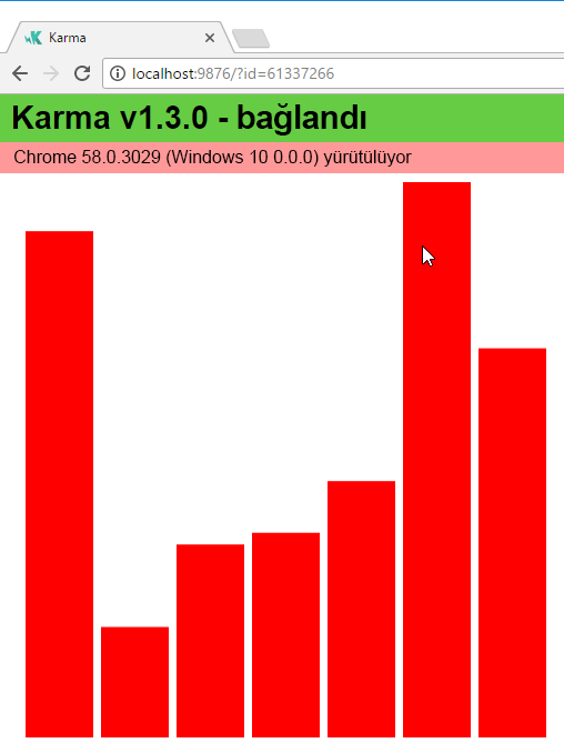 Özel Power BI görselini gösteren Chrome tarayıcı penceresinin ekran görüntüsü.