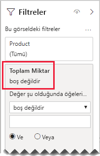 Diagram showing that the Filters pane for the Product slicer now filters by 