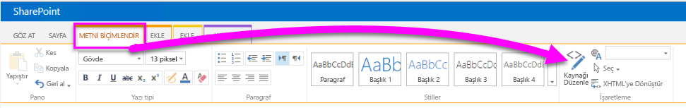 Kaynağı Düzenle'nin ekran görüntüsü.