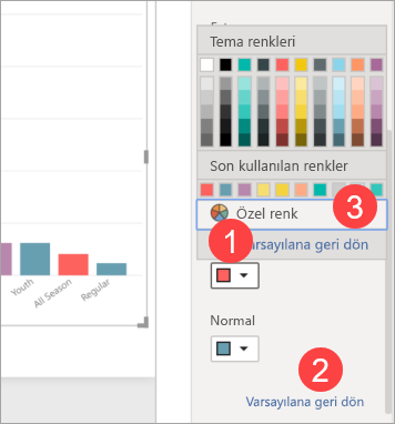 Screenshot showing Data color section with color palette open.