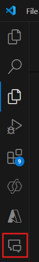 Visual Studio Code'daki Copilot sohbet simgesinin ekran görüntüsü.