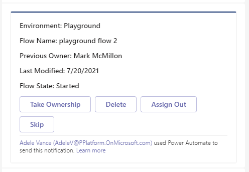 Yöneticileri tek tek yalnız bırakılmış nesne öğeleri üzerinde eylem gerçekleştirmeye çağıran örnek metinleri gösteren ekran görüntüsü.