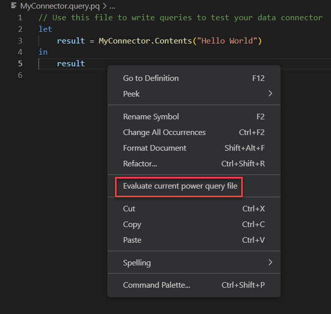 Değerlendirmek için geçerli dosyaya sağ tıklayın.