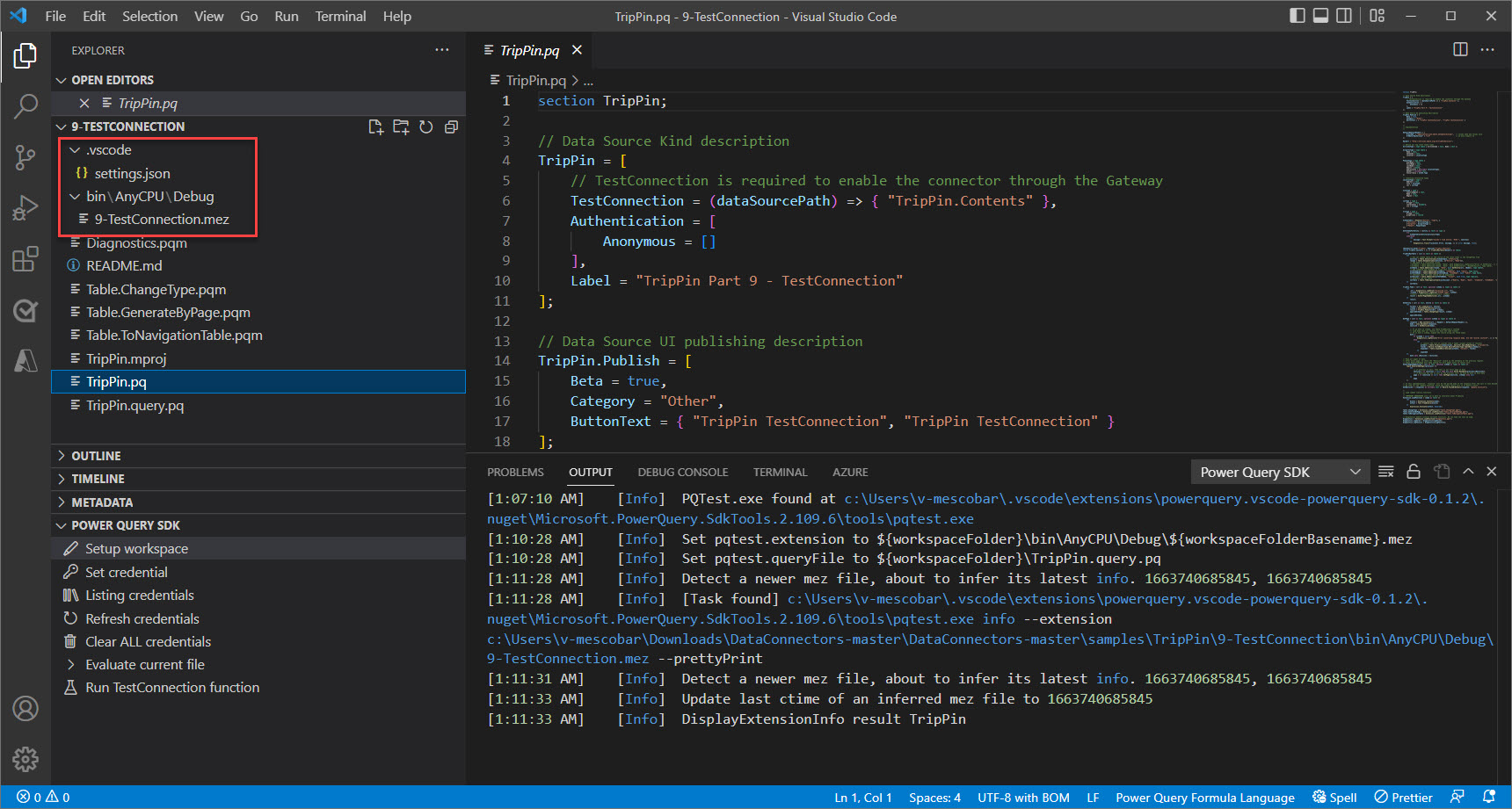 Uzantı projesini yeni Power Query SDK'sına yükseltme.