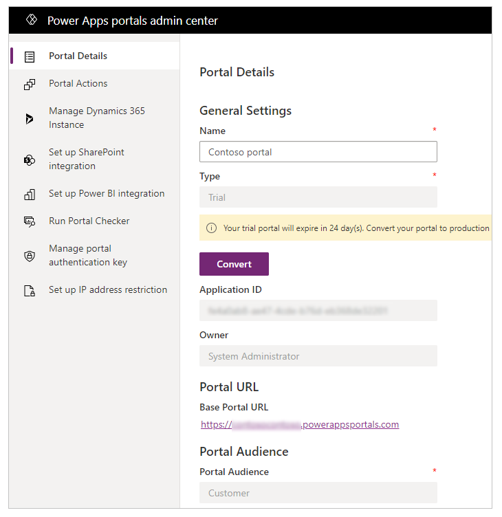Power Apps Portalları yönetim merkezi Power Apps portalları yönetim merkezi.