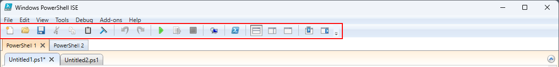Araç çubuğunun ekran görüntüsü.
