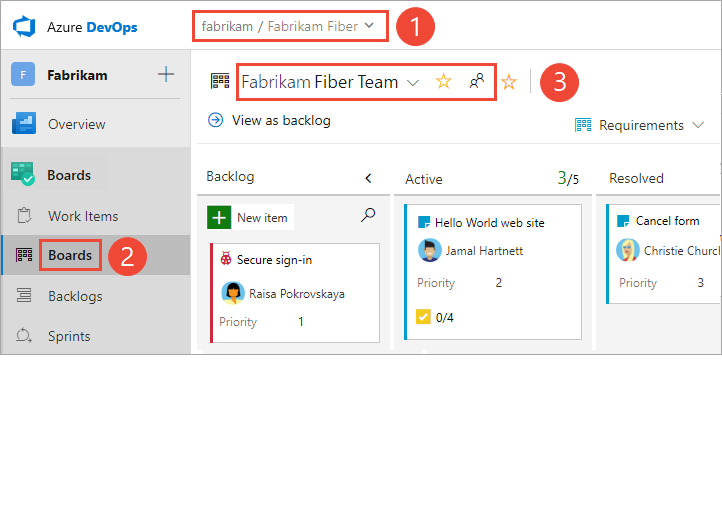 Screenshot of Open your Kanban board, CMMI process.