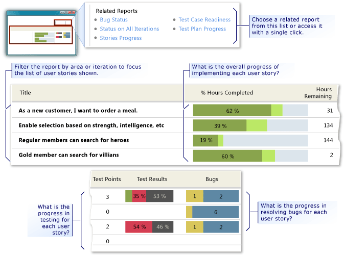 Stories Overview example report