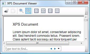 DocumentViewer denetiminin içindeki XPS belgesi