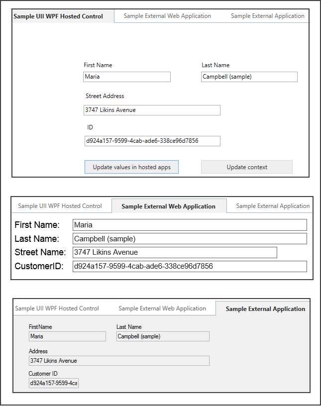 Data displayed from USD context in the 3 controls