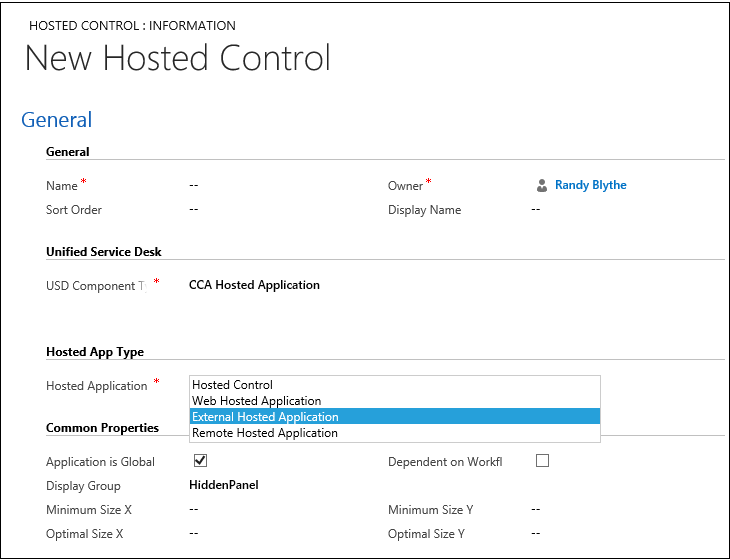 Hosted application types