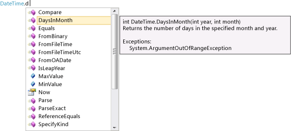 IntelliSense örneği