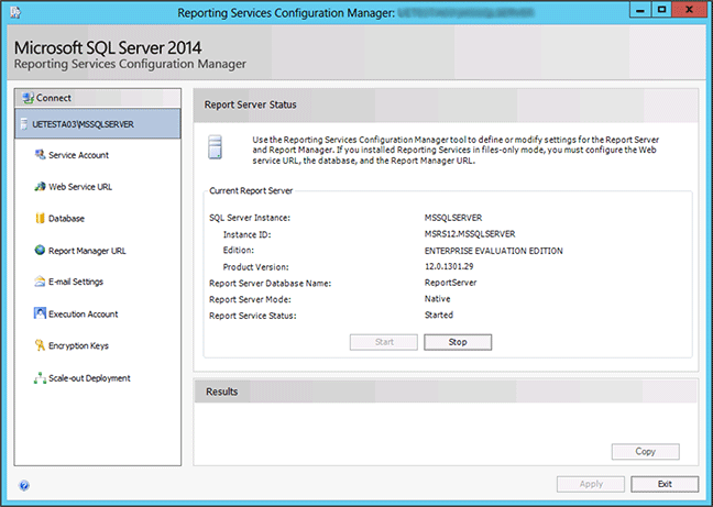 Reporting Services Configuration tool