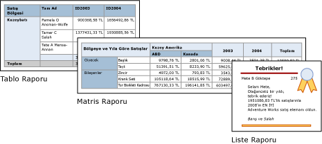 Tablo, matris ve liste