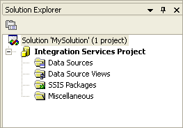 Integration Services proje ve klasörleri