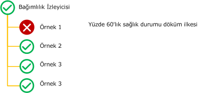 Sistem durumu özeti ilkesinin yüzdesi için bağımlılık izleyicisi