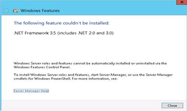 Hata iletisinin ekran görüntüsü: Aşağıdaki özellik yüklenemedi.
