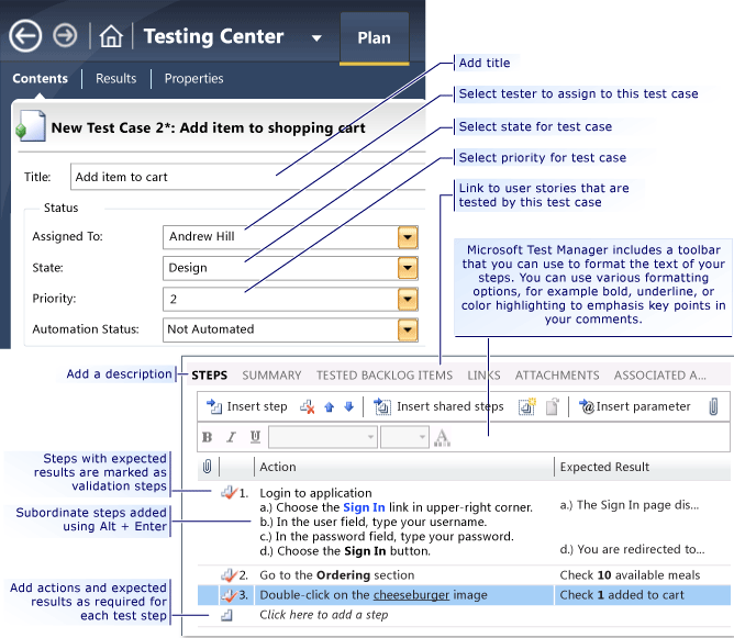 El ile Test durumu oluşturma