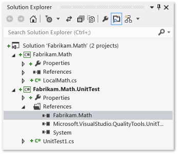 Solution Explorer ile Test ve sınıf projeleri