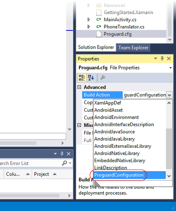 Proguard Derleme Eylemi