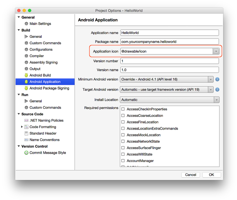 Uygulama simgesini ayarlama
