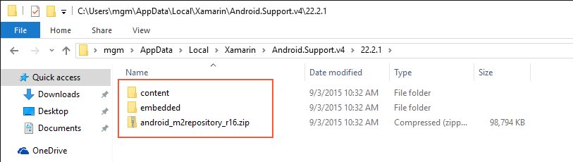 22.2.1 destek kitaplığı klasörünün örnek içeriği