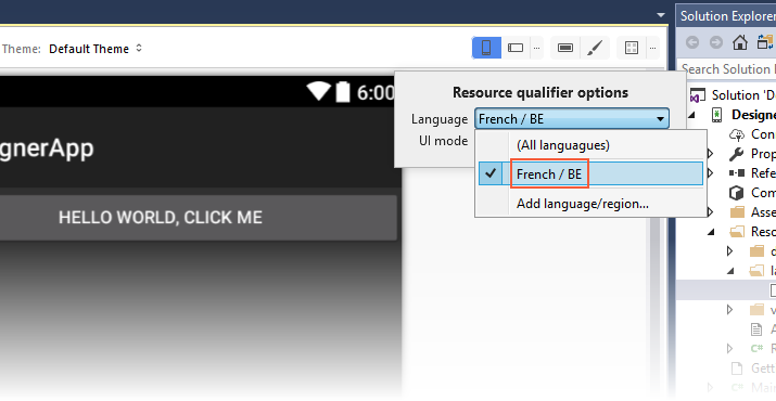 Language and Region chosen Language and Region chosen