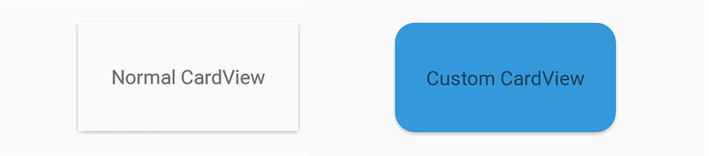 Varsayılan CardView ve Özel CardView örnekleri