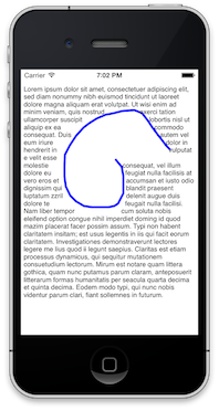 Bu ekran görüntüsünde, metin düzeninin çizilmiş yol etrafında akacak şekilde nasıl değiştiği gösterilmektedir