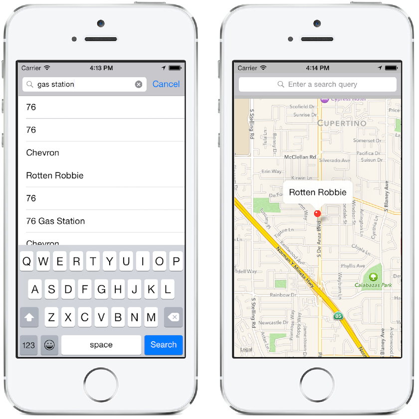 Sonuçlardan bir öğe seçildiğinde haritaya eklenen ek açıklama