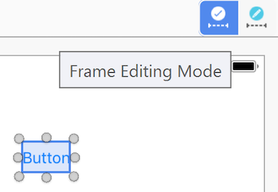 Frame editing mode button Frame editing mode button