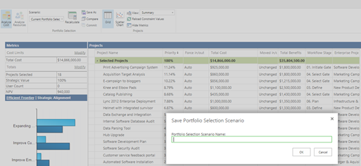Save Portfolio Selection Scenario.