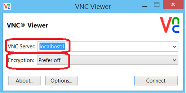 Image of adjusting VNC connection