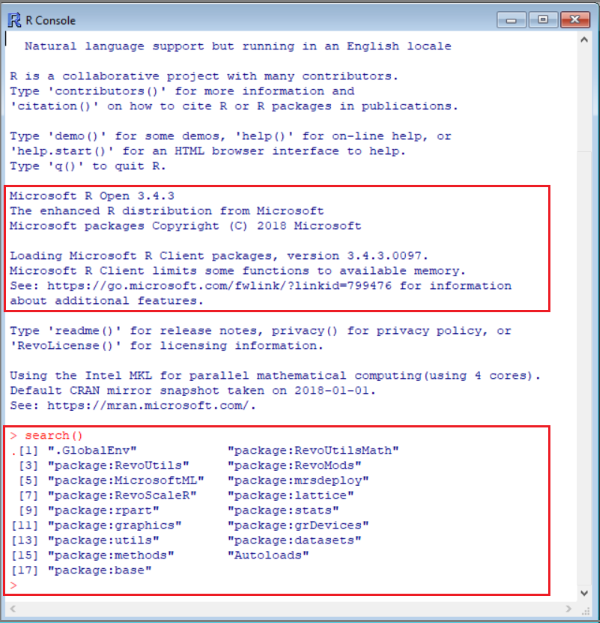 R yüklenirken sürüm bilgileri