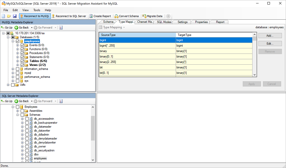 Tür Eşleme özelliğini gösteren ekran görüntüsü.