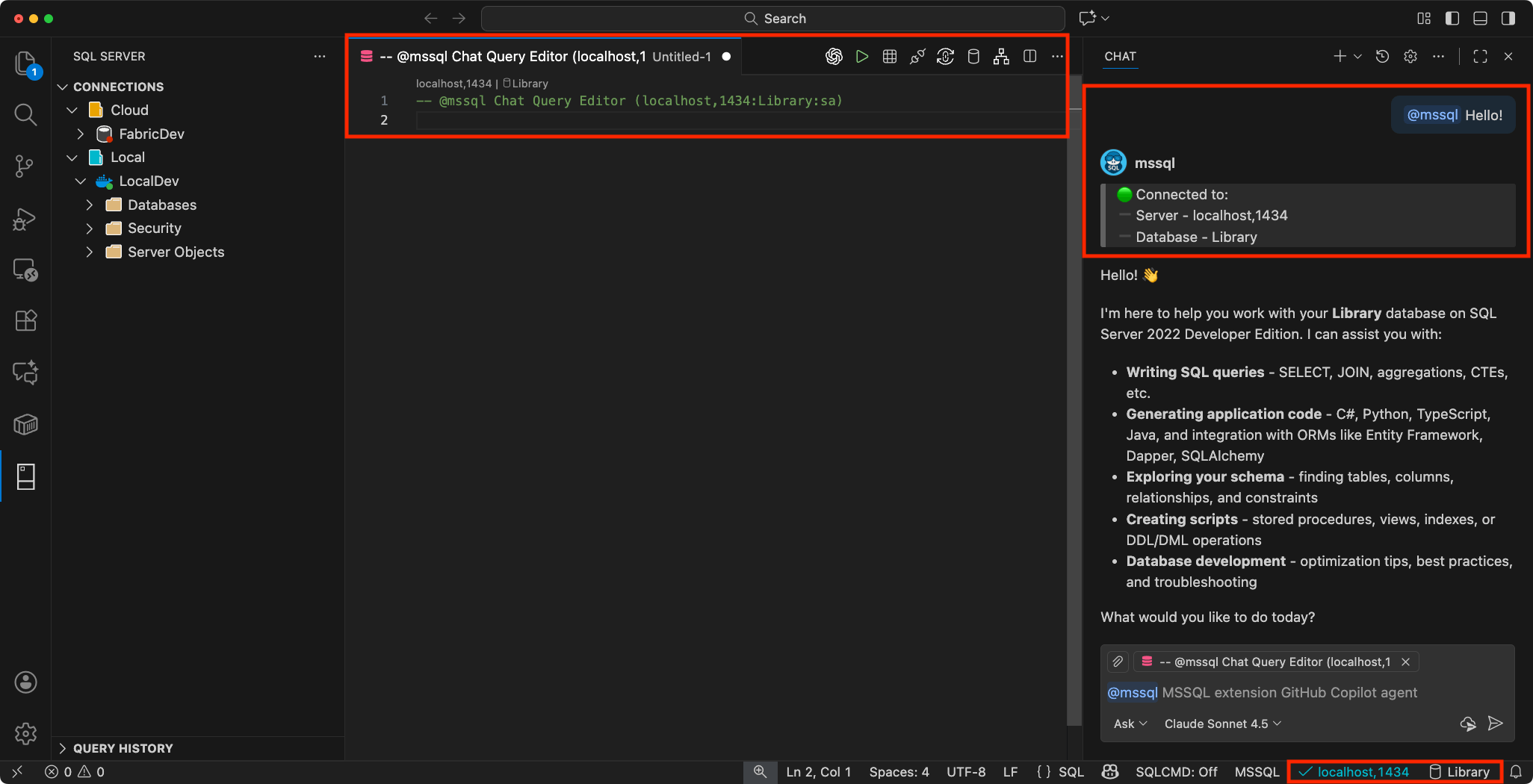 Visual Studio Code için MSSQL Uzantısı ile GitHub Copilot ...