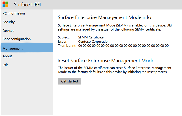 Enterprise Management page.