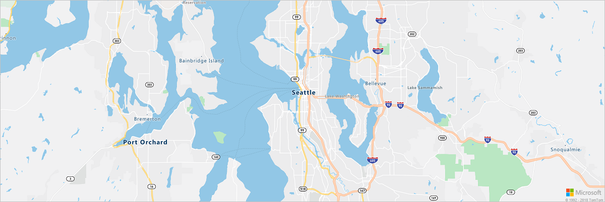 Image of a road map of Seattle.