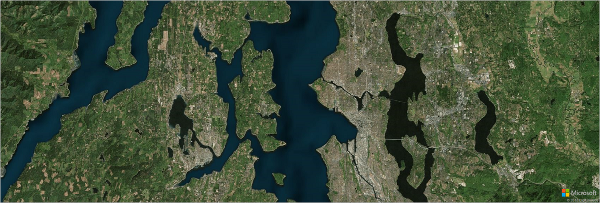 Image of a satellite map of Seattle.