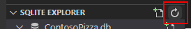 SQLite Gezgini'nin başlık çubuğundaki Veritabanlarını Yenile düğmesini gösteren ekran görüntüsü.