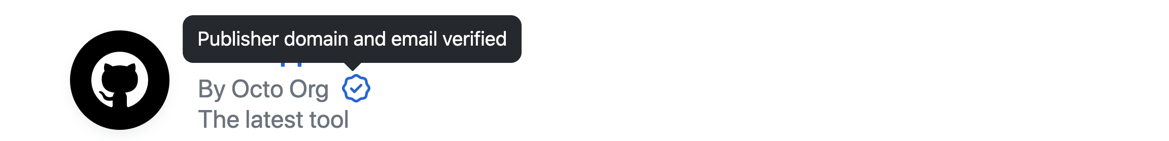 GitHub Uygulaması için doğrulanmış rozetin görüntüsü.